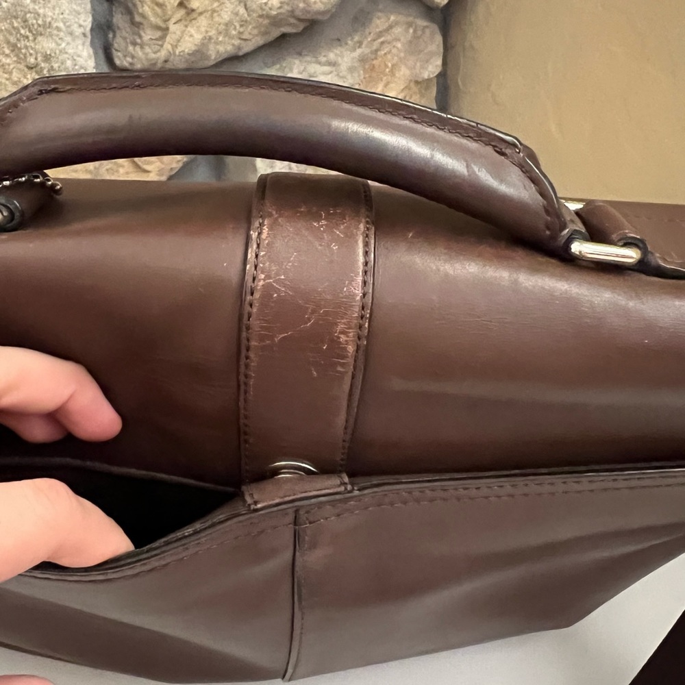 Coach Lexington Mahogany Leather Laptop Bag - Picture 7 of 16
